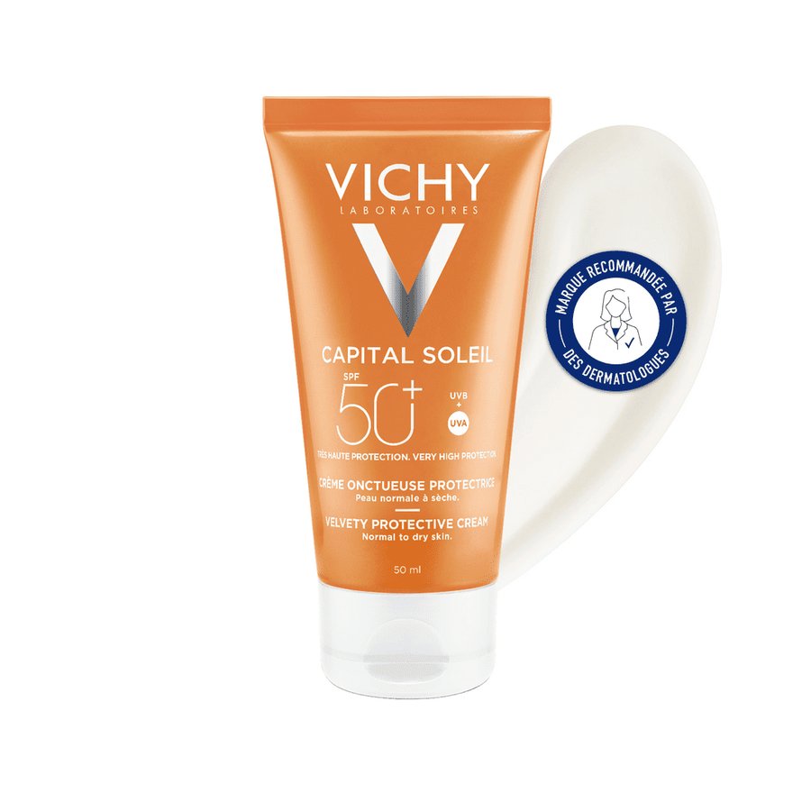 CAPITAL SOLEIL CRÈME ONCTUEUSE PERFECTRICE DE PEAU SPF 50+